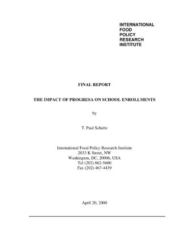 The impact of PROGRESA on school enrollments: final report
