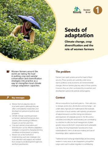 Seeds of adaptation: Climate change, crop diversification and the role of women farmers