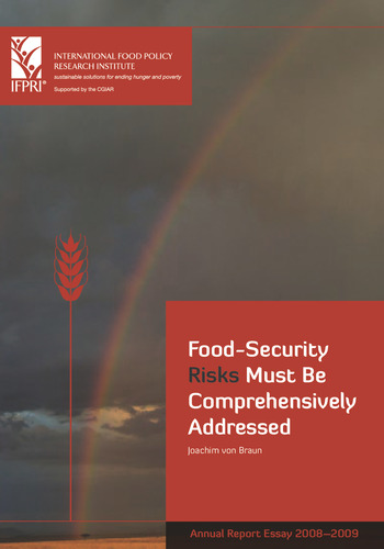 Food-security risks must be comprehensively addressed: IFPRI 2008-2009 Annual Report Essay