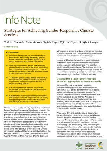 Strategies for achieving gender-responsive climate services