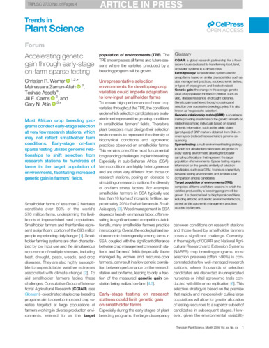 Accelerating genetic gain through early-stage on-farm sparse testing