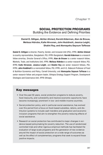 Social protection programs: Building the evidence and defining priorities