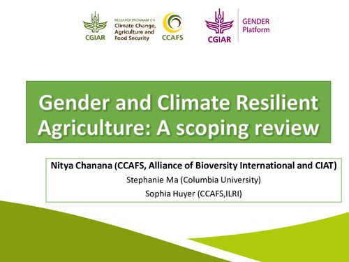 Gender and Climate Resilient Agriculture | CGIAR GENDER Impact Platform
