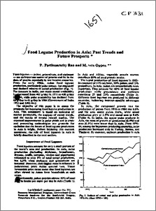 Food Legume Production in Asin: Past Trends and Future Prospects