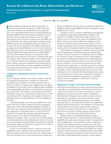 Addressing institutional challenges to large-scale implementation