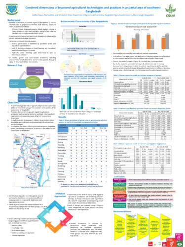 Gendered dimensions of improved agricultural practices in farm households in a coastal polder of southwest Bangladesh