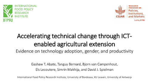Accelerating technical change through ICT-enabled agricultural extension: Evidence on technology adoption, gender, and productivity