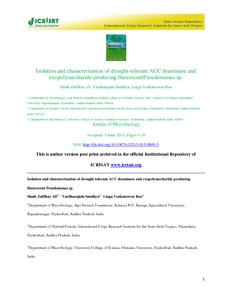 Isolation and characterization of drought-tolerant ACC deaminase and exopolysaccharide-producing fluorescent Pseudomonas sp