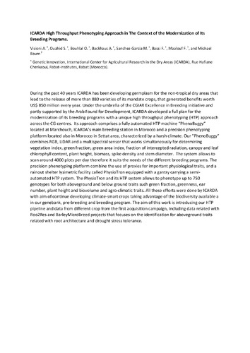 ICARDA High Throughput Phenotyping Approach in the Context of the Modernization of its Breeding Programs