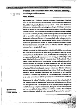 Science and sustainable food and nutrition security: challenge and response