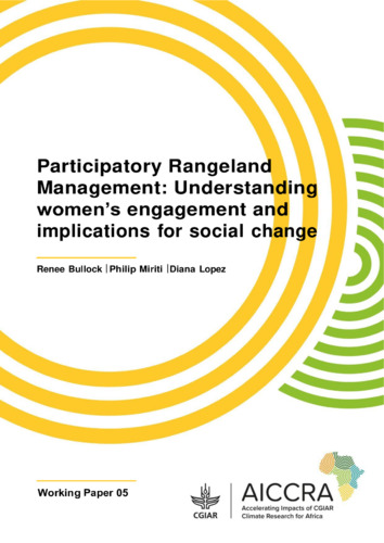 Participatory Rangeland Management: Understanding women’s engagement and implications for social change