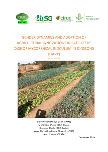 Gender dynamics and adoption of agricultural innovations in Fatick: The case of mycorrhizal inoculum in Diossong (Fatick)