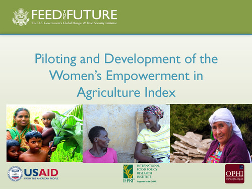 IFPRI Policy Seminar: Innovations in Measuring Women's Empowerment