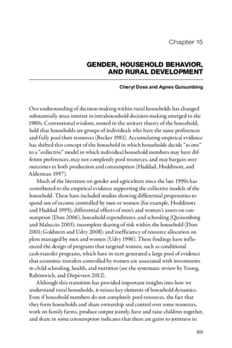 Gender, household behavior, and rural development