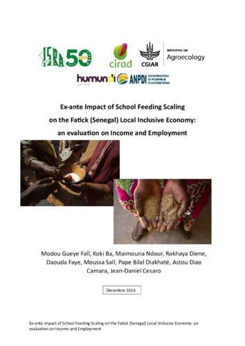 Ex-ante impact of school feeding scaling on the Fatick (Senegal) local inclusive economy: An evaluation on income and employment