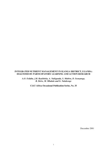 Integrated nutrient management in Iganga District, Uganda: diagnosis by participatory learning and action research