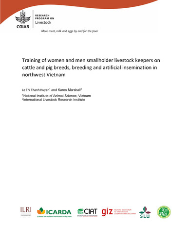 Training of women and men smallholder livestock keepers on cattle and pig breeds, breeding and artificial insemination in northwest Vietnam