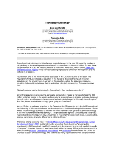 Technology exchange