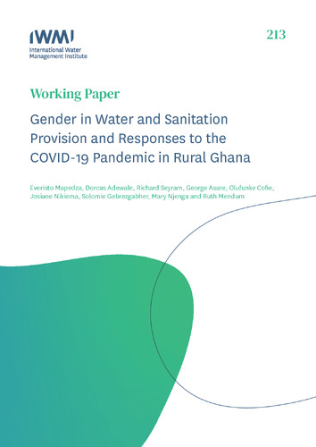 Gender in water and sanitation provision and responses to the COVID-19 pandemic in rural Ghana