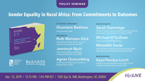 Gender Equality in Rural Africa: From Commitments to Outcomes