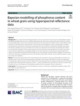 Bayesian modelling of phosphorus content in wheat grain using hyperspectral reflectance data