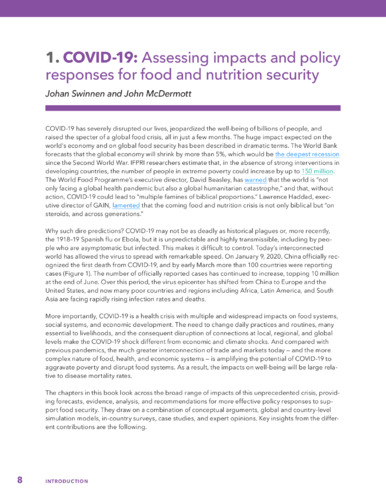 COVID-19: Assessing impacts and policy responses for food and nutrition security