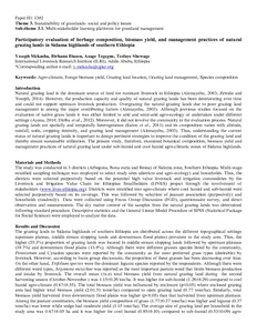 Participatory evaluation of herbage composition, biomass yield, and management practices of natural grazing lands in Sidama highlands of southern Ethiopia