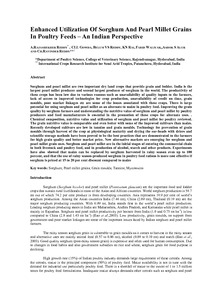 Enhanced Utilization Of Sorghum And Pearl Millet Grains In Poultry Feeds – An Indian Perspective