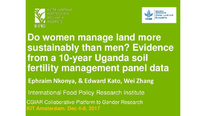 Do women manage land more sustainably than men? Evidence from 10-year Uganda soil fertility management panel data