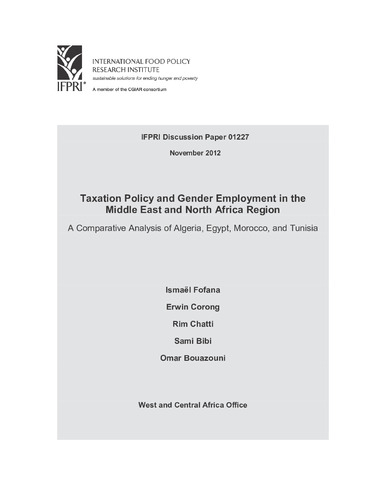 Taxation policy and gender employment in the Middle East and North Africa Region: A comparative analysis of Algeria, Egypt, Morocco, and Tunisia