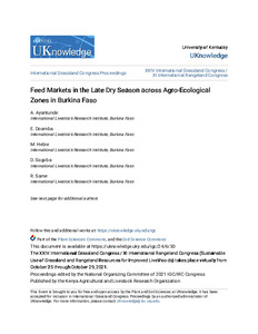 Feed Markets in the Late Dry Season across Agro-Ecological Zones in ...