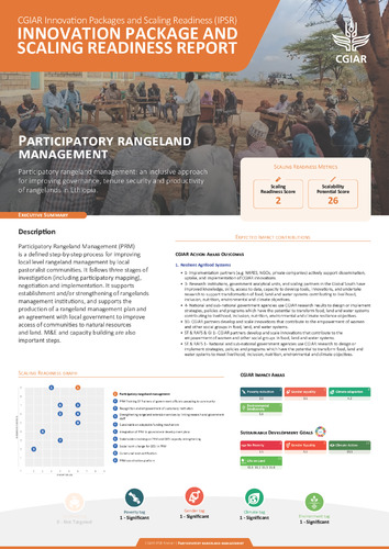 Participatory rangeland management: IPSR Innovation Package and Scaling Readiness Report