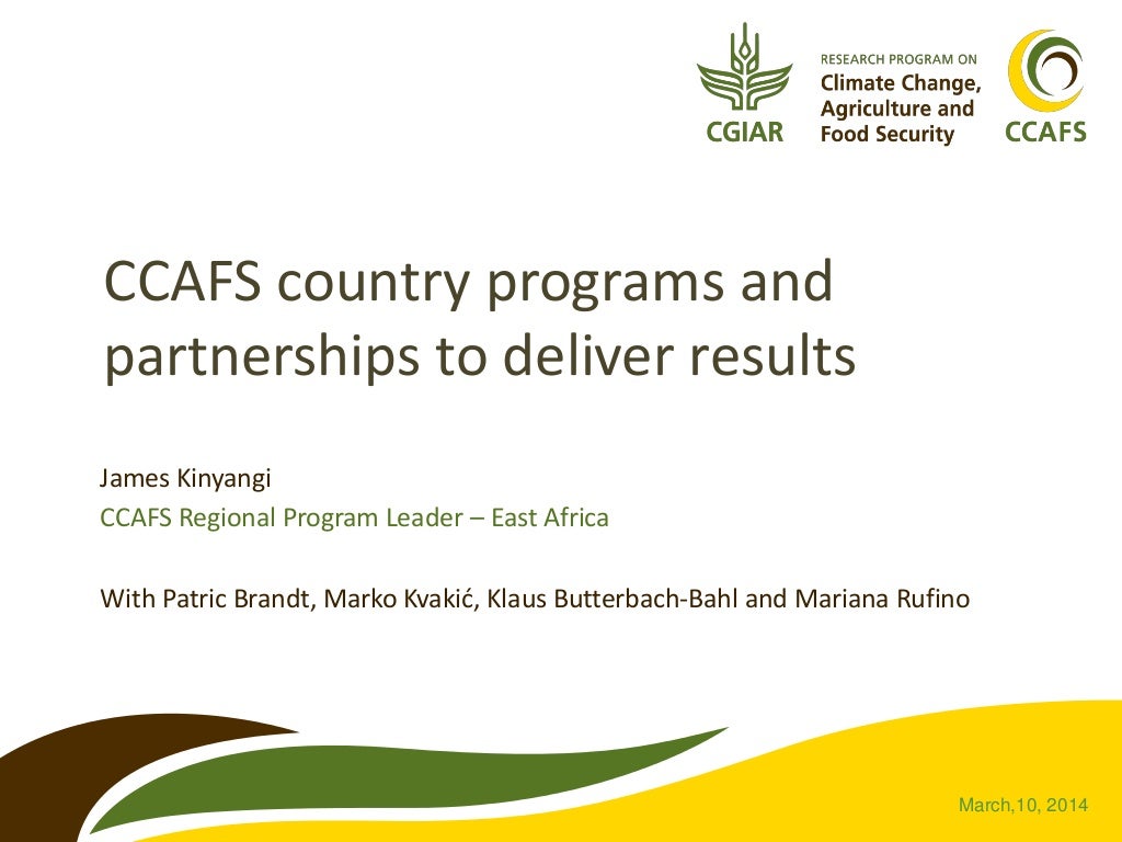 CCAFS Country Programs and Partnerships to Deliver Results