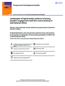 Landscapes of opportunity: patterns of young people’s engagement with the rural economy in sub-Saharan Africa