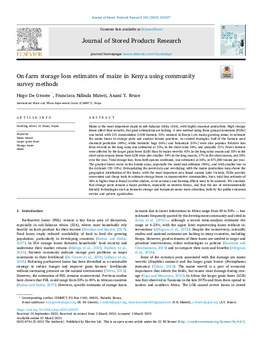 On-farm storage loss estimates of maize in Kenya using community survey methods