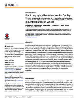 Predicting hybrid performances for quality traits through genomic-assisted approaches in Central European wheat