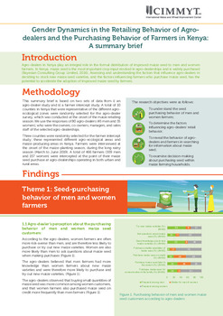Gender Dynamics in the Retailing Behavior of Agro-dealers and the Purchasing Behavior of Farmers in Kenya: A summary brief