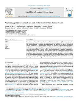 Addressing gendered varietal and trait preferences in West African maize