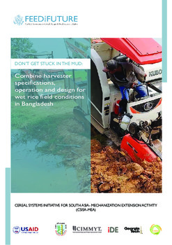 Don't get stuck in the mud: Combine harvester specifications, operation and design for wet rice field conditions in Bangladesh