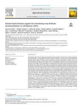 Science-based decision support for formulating crop fertilizer recommendations in sub-Saharan Africa