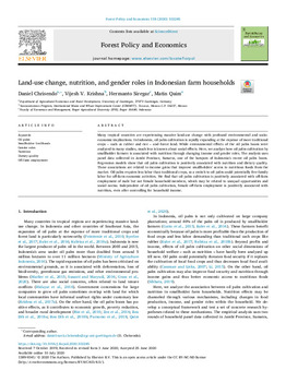 Land-use change, nutrition, and gender roles in Indonesian farm households