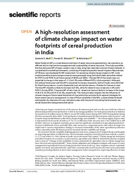 A high-resolution assessment of climate change impact on water footprints of cereal production in India