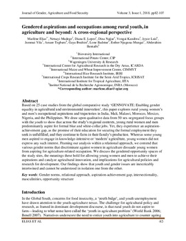 Gendered aspirations and occupations among rural youth, in agriculture and beyond: a cross-regional perspective