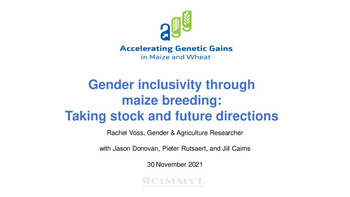 Gender inclusivity through  maize breeding: taking stock and future directions