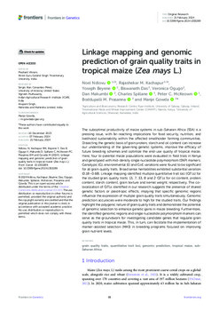 Linkage mapping and genomic prediction of grain quality traits in tropical maize (Zea mays L.)