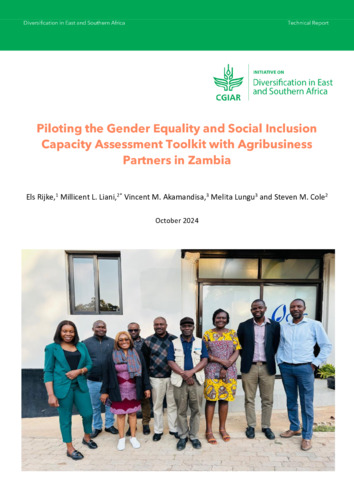 Piloting the gender equality and social inclusion capacity assessment toolkit with agribusiness partners in Zambia