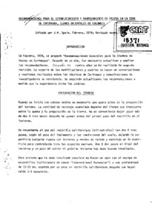 Recomendaciones generales para el establecimiento y mantenimiento de pastos en la zona de Carimagua, Llanos Orientales de Colombia