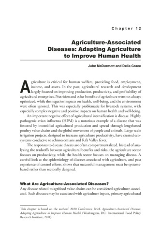 Agriculture-associated diseases: Adapting agriculture to improve human health