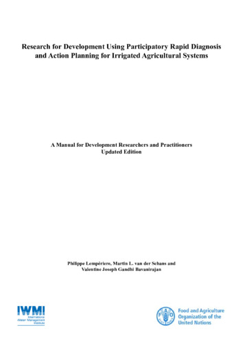 Research for development using participatory rapid diagnosis and action planning for irrigated agricultural systems: a manual for development researchers and practitioners. Updated edition