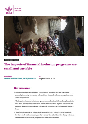 The impacts of financial inclusion programs are small and variable